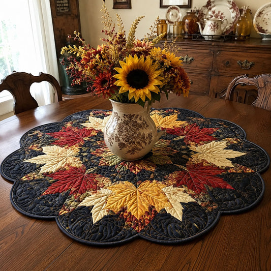 Maple Harvest Custom Shape Quilted Table Topper SN0PT474