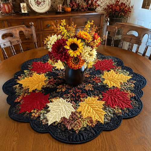 Maple Orchard Custom Shape Quilted Table Topper SN0PT475
