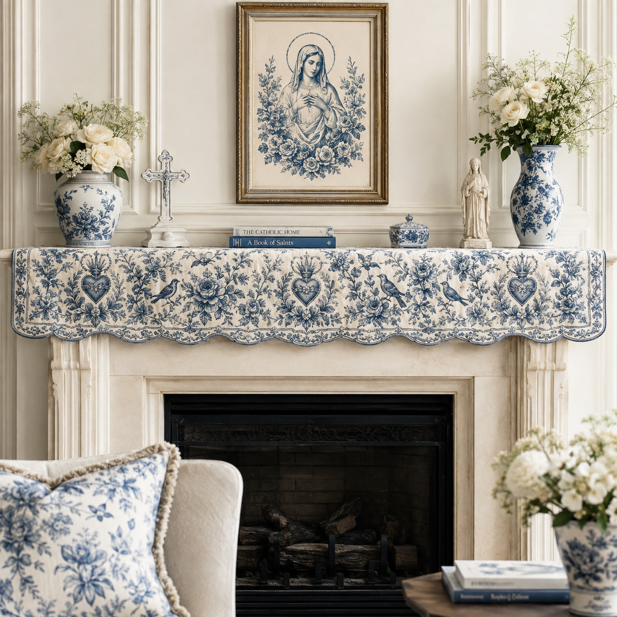 Marian Garden Quilted Mantel Scarf SN0TV256