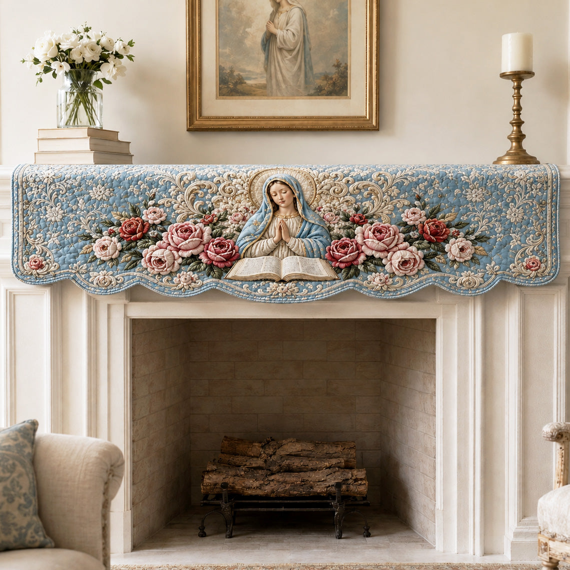 Marian Grace Quilted Mantel Scarf SN0TV248