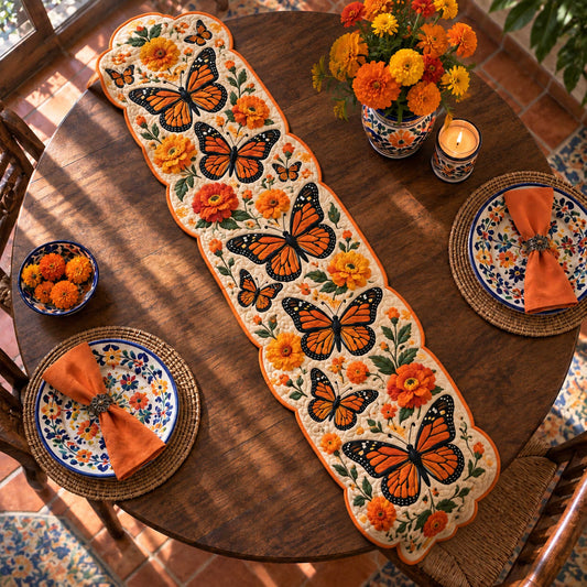 Marigold Memories Custom Shape Quilted Table Runner SN0TD697