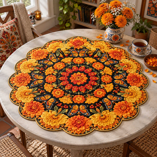 Marigold Memories Custom Shape Quilted Table Topper SN0TD667