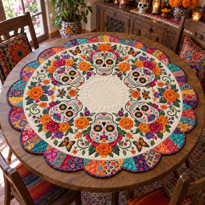 Marigold Reverie Custom Shape Quilted Table Topper SN0TV350