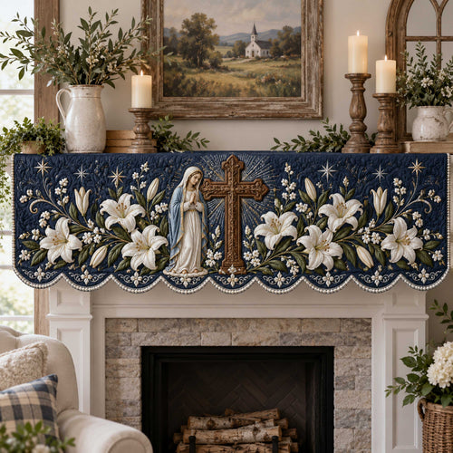 Mary Blessing Quilted Mantel Scarf SN0TD617