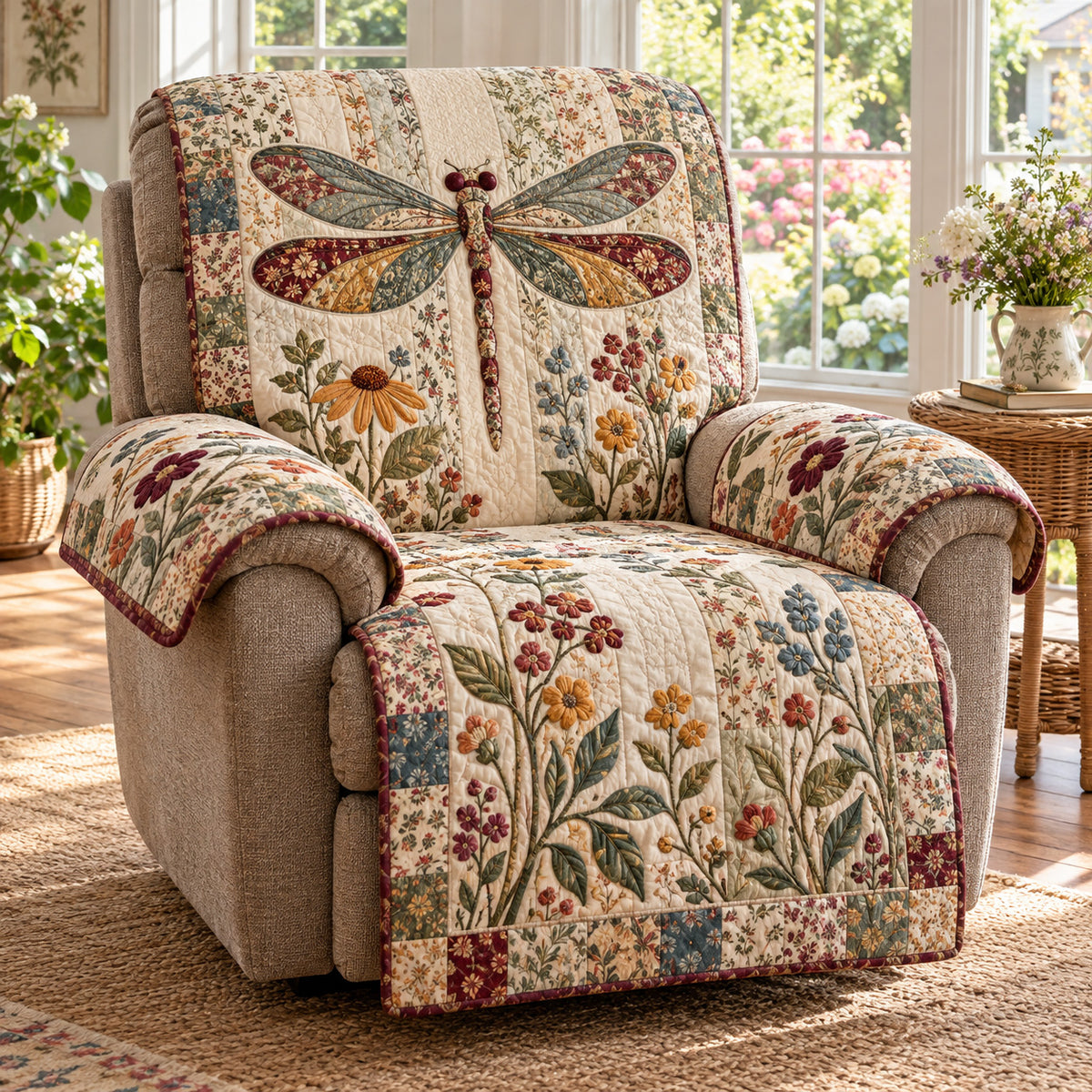 Meadow Dragonfly Quilted Sofa Cover SN0TV906