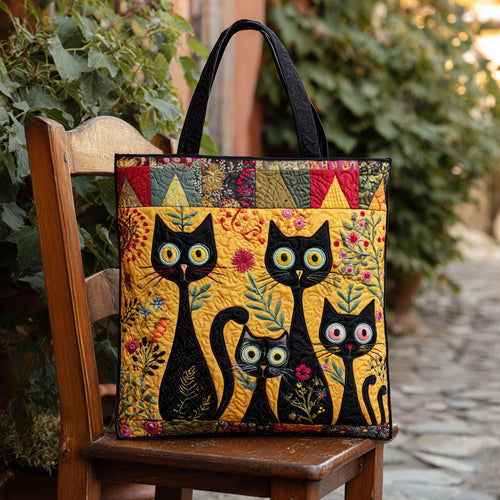 Meadow Meow Quilted Tote Bag NCU0PTT1764