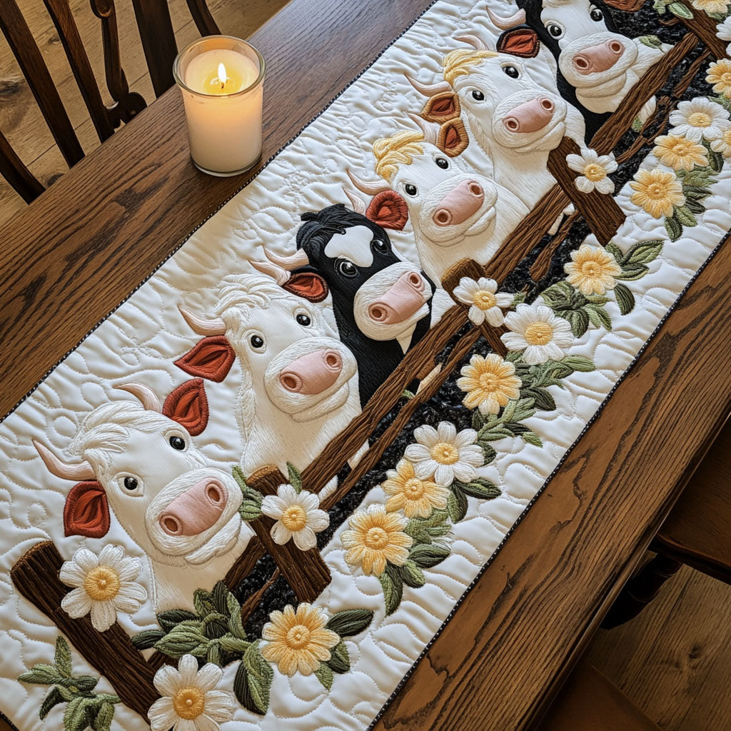 Meadow Moo Quilted Table Runner NCU0VH4301