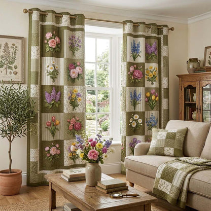 Meadow Patch Quilted Curtains NCU0QQ339