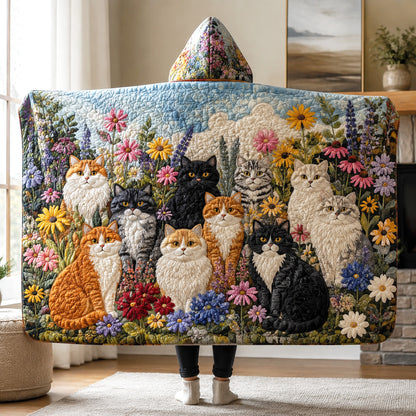 Meadow Whiskers Quilted Hooded Blanket SN0TV070