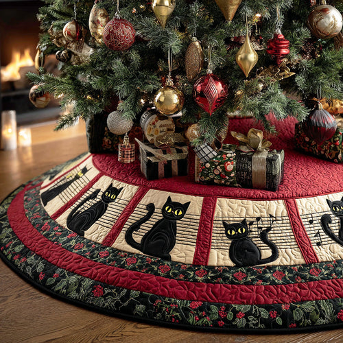 Melody Cat Christmas Quilted Tree Skirt NCU0NTD1158