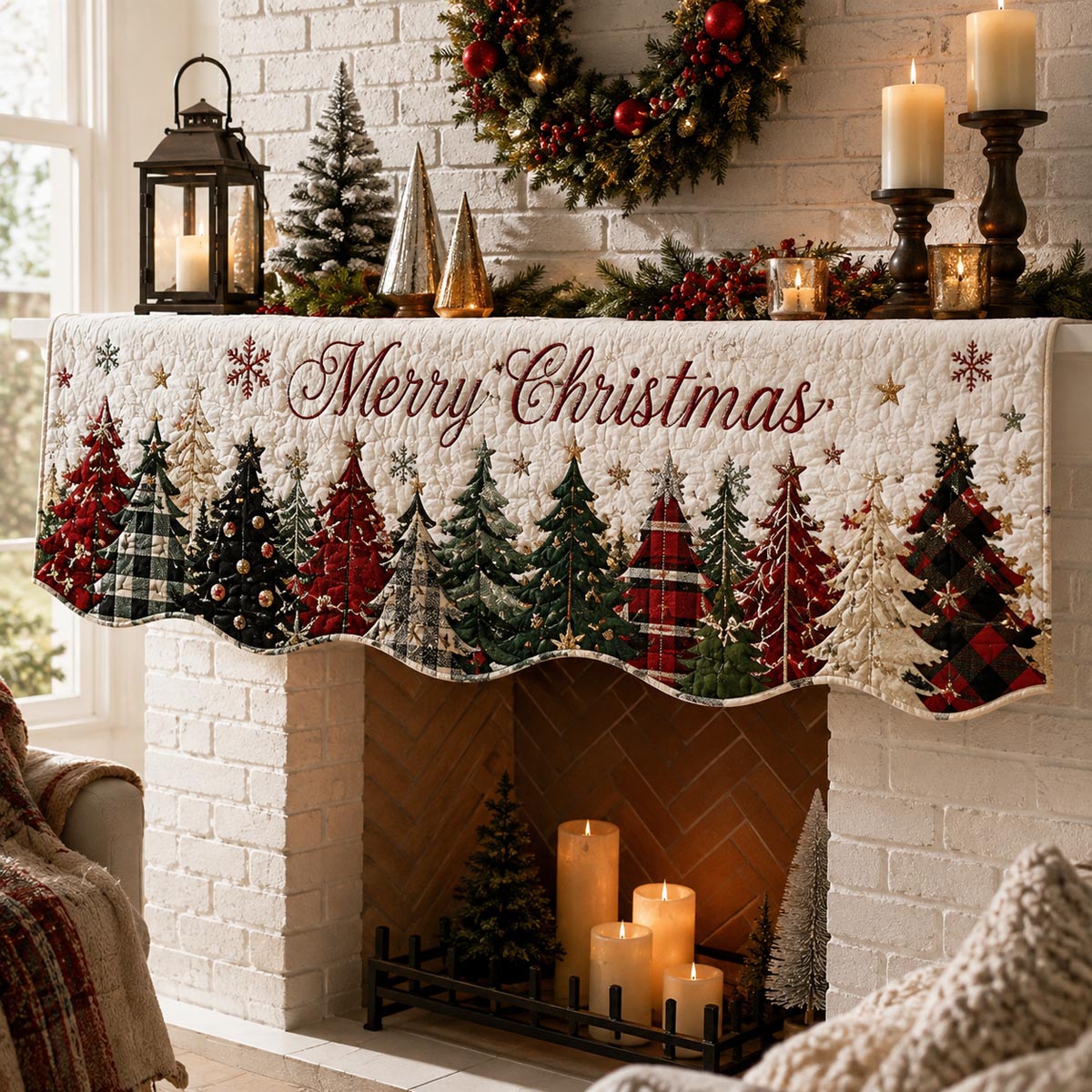 Merry Christmas Forest Mantle Scarf SN0DV295