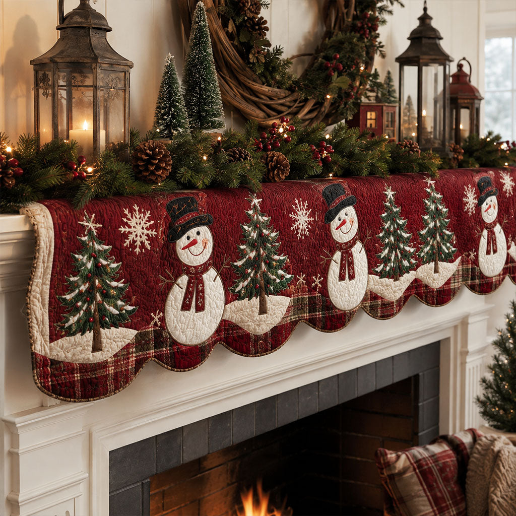 Merry Christmas Gathering Quilted Mantle Scarf SN0PT653