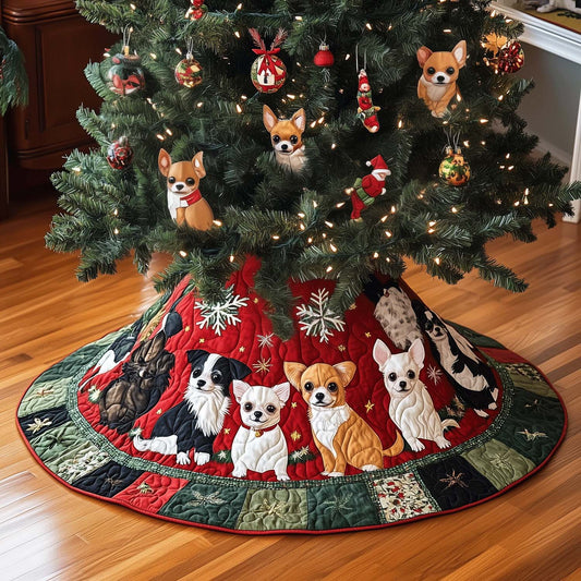 Merry Dogmas Quilted Christmas Tree Skirt NCU0TH1993