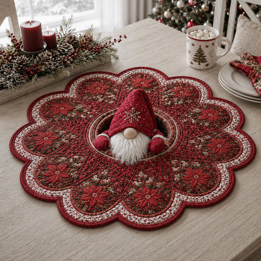 Merry Gnome Charm Custom Shape Quilted Table Topper SN0HH0063