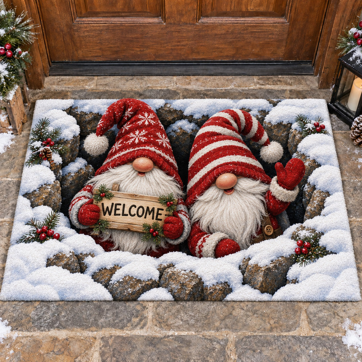 Merry Gnome Welcome Doormat SN0TV646