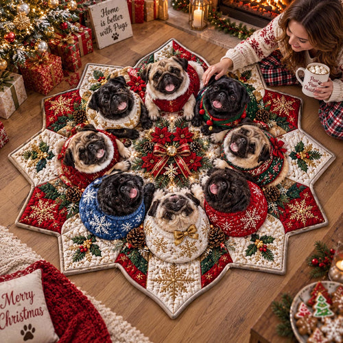 Merry Pug Star Custom Shape Area Rug SN0DV793