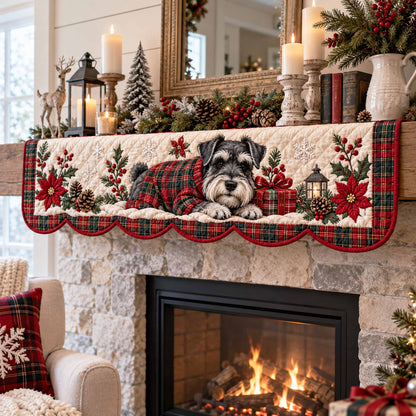 Merry Schnauzer Quilted Mantel Scarf SN0TD798