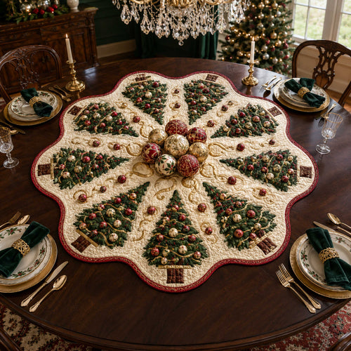 Merry Tree Custom Shape Quilted Table Topper SN0TD164