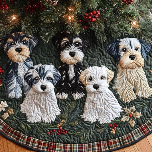 Merry Whiskers Quilted Christmas Tree Skirt NCU0DV7942