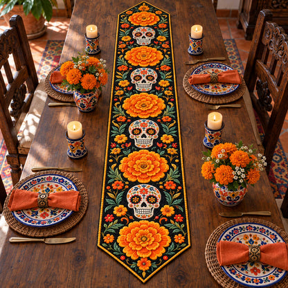 Mexican Celebration Custom Shape Quilted Table Runner SN0TD696
