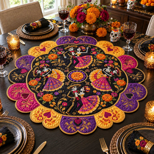 Mexican Celebration Custom Shape Quilted Table Topper SN0TD666