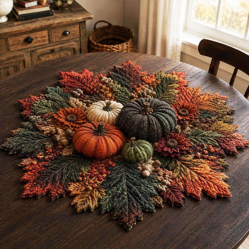Midnight Harvest Custom Shape Quilted Table Topper SN0DV197