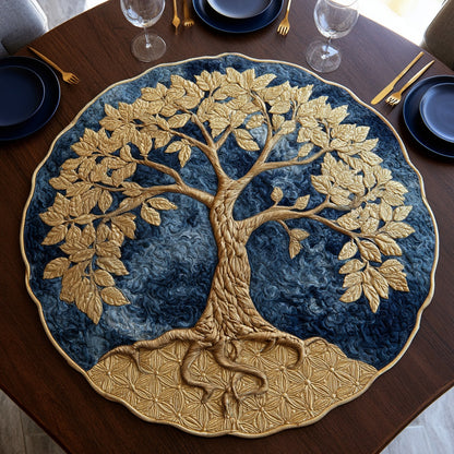 Midnight Branches Custom Shape Quilted Table Topper NCU0LV293