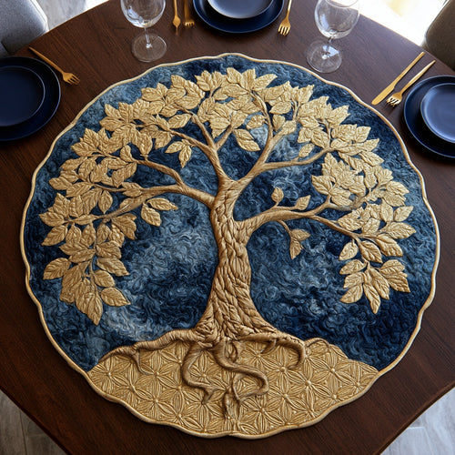 Midnight Branches Custom Shape Quilted Table Topper NCU0LV293