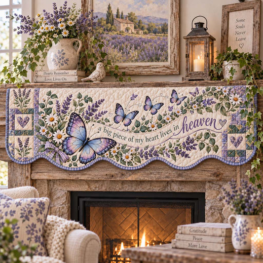 Midnight Butterfly Quilted Mantel Scarf SN0HH0600