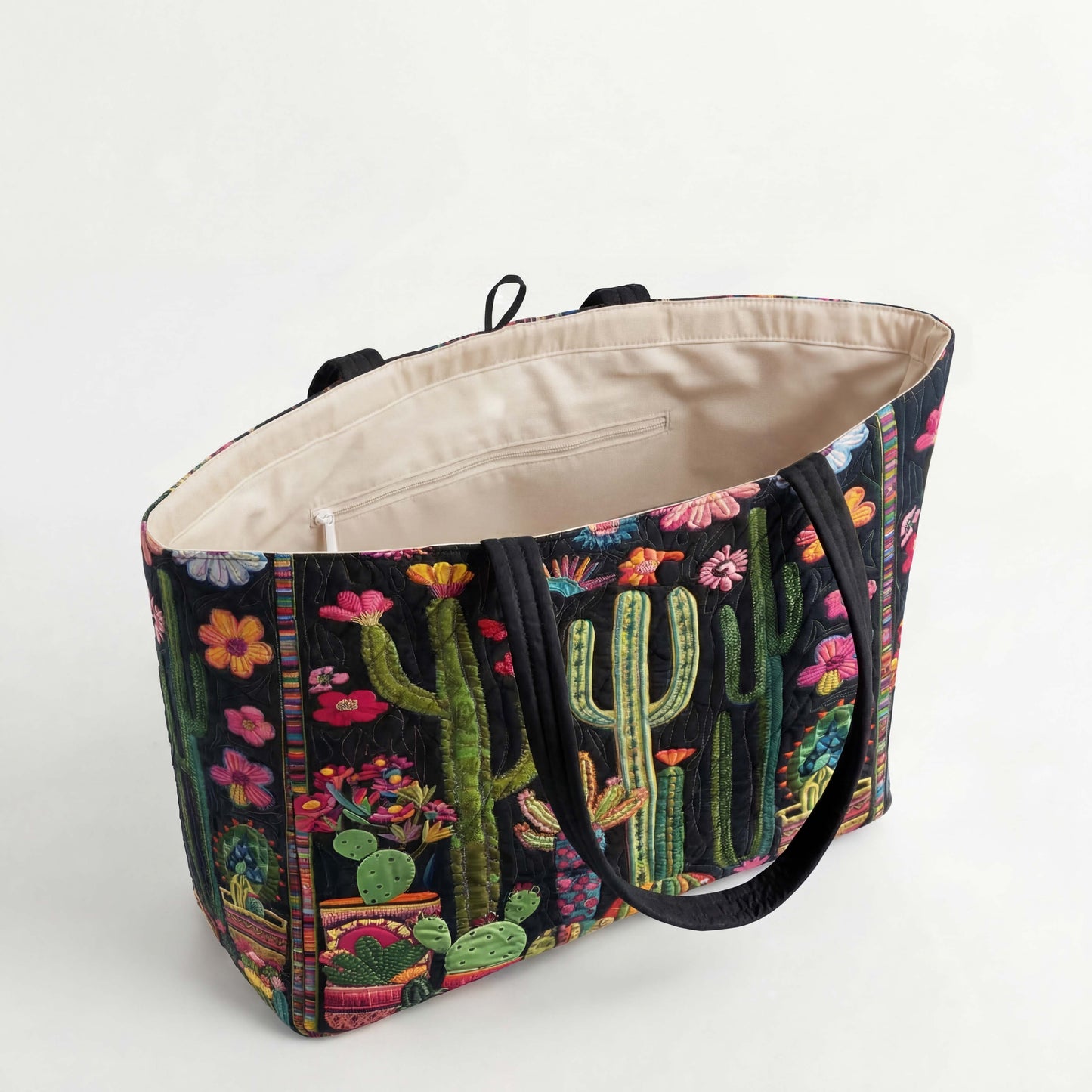 Midnight Cactus Quilted Classic Tote Bag SN0NT036