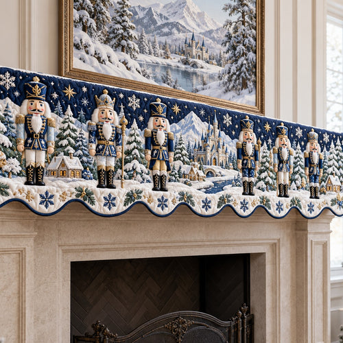 Midnight Castle Nutcrackers Quilted Mantel Scarf SN0TV981
