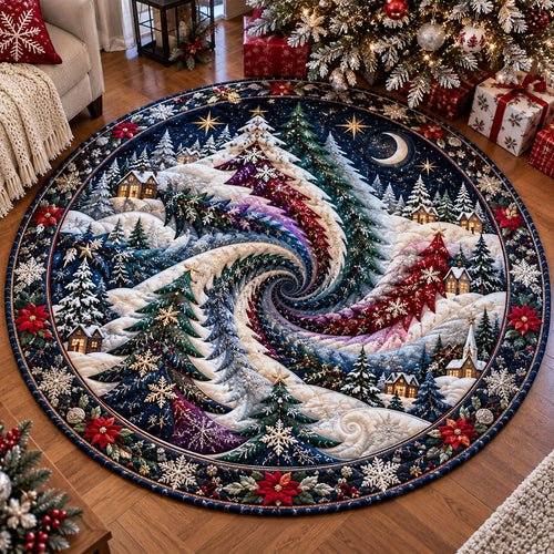 Midnight Christmas Magic Quilted Round Mat SN0PT1363
