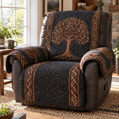 Midnight Copper Tree Quilted Sofa Cover SN0DV968
