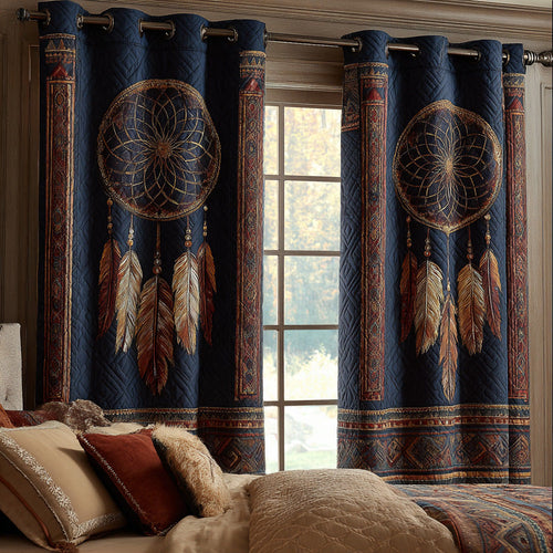 Midnight Dream Circle Quilted Curtains NCU0DH875