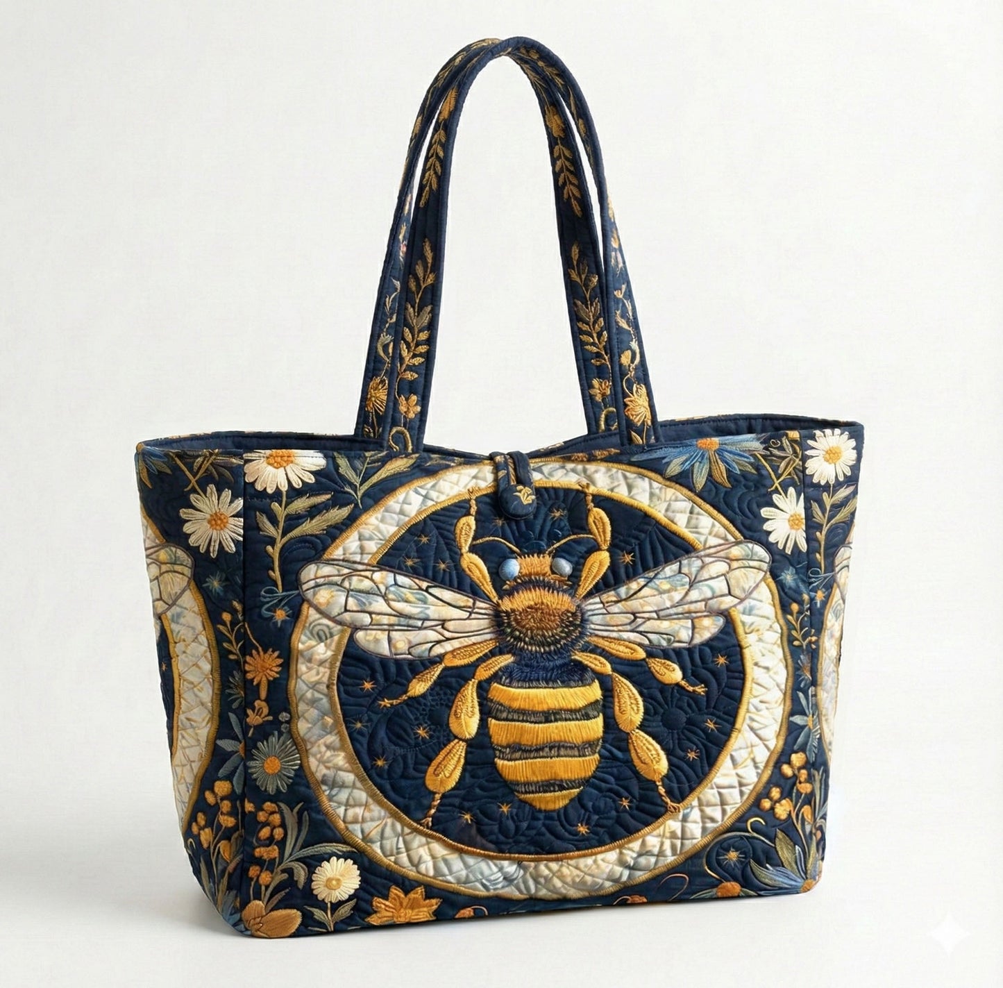 Midnight Garden Bee Quilted Classic Tote Bag SN0NT020