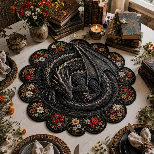 Midnight Garden Drake Custom Shape Quilted Table Topper SN0DV399