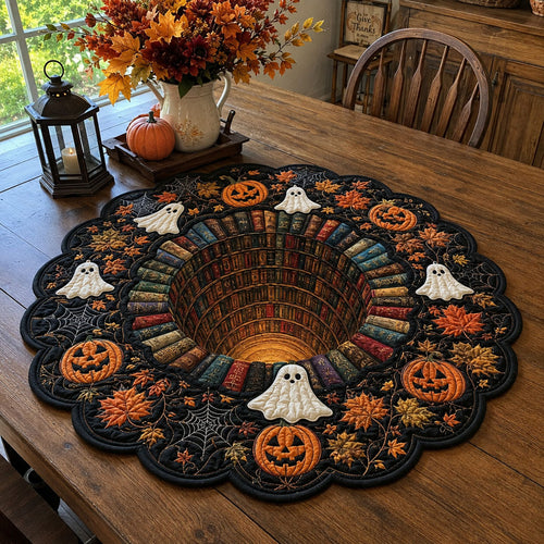 Midnight Ghost Dance Custom Shape Quilted Table Topper SN0PT546