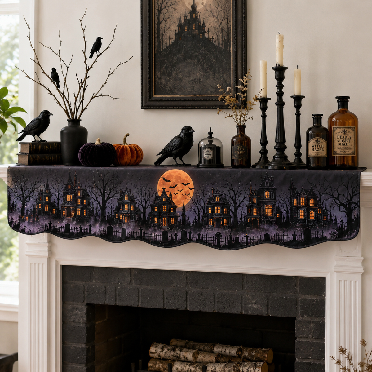 Midnight Halloween Mantel Scarf SN0TD157