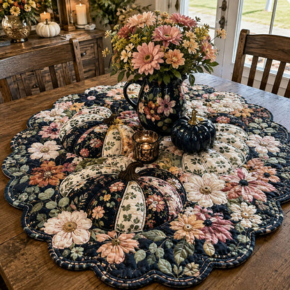 Midnight Harvest Garden Custom Shape Quilted Table Topper SN0PT620