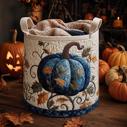 Midnight Harvest Pumpkin Quilted Laundry Basket SN0DV120