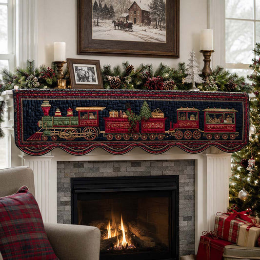Midnight Holiday Express Quilted Mantel Scarf SN0HH0276