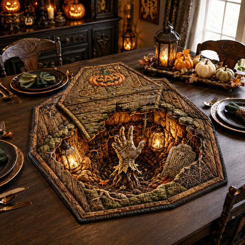 Midnight Hollow Custom Shape Quilted Table Topper SN0TD297
