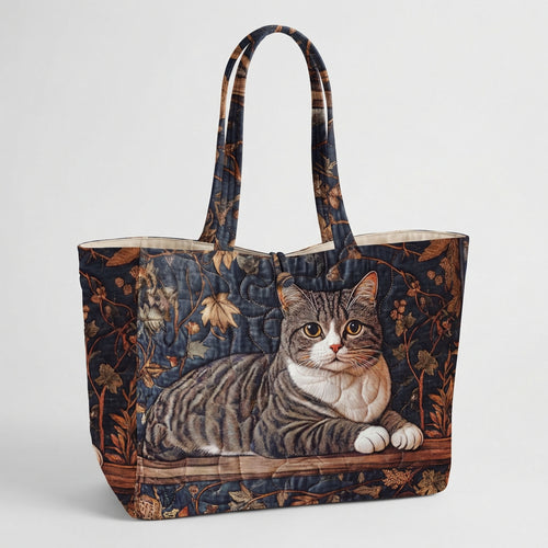 Midnight Library Cat Quilted Classic Tote Bag SN0PT033