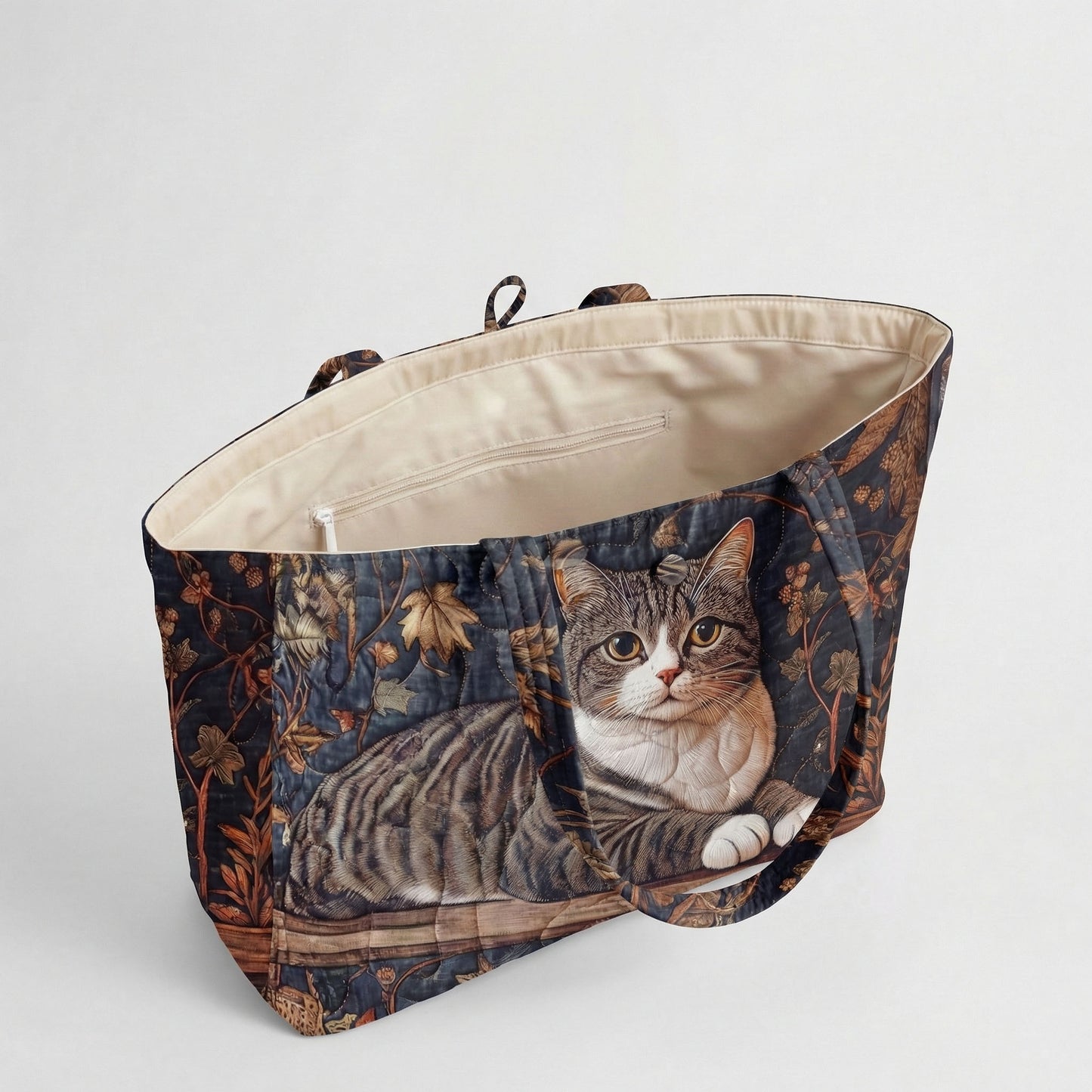 Midnight Library Cat Quilted Classic Tote Bag SN0PT033