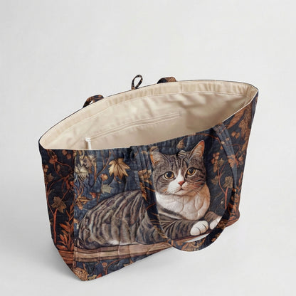 Midnight Library Cat Quilted Classic Tote Bag SN0PT033