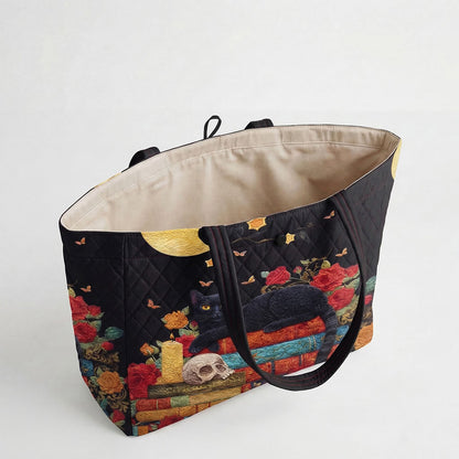 Midnight Library Companion Quilted Classic Tote Bag SN0PT037