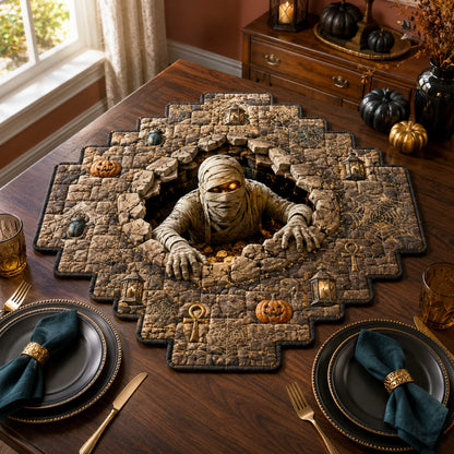 Midnight Lurker Custom Shape Quilted Table Topper SN0TD330
