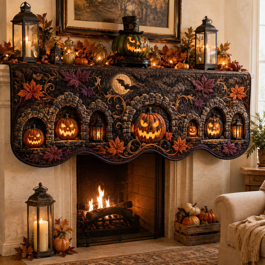Midnight Pumpkin Arches Quilted Mantle Scarf SN0DV275