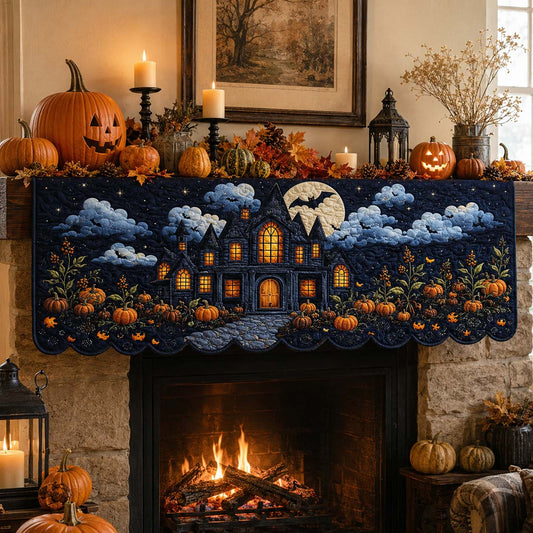 Midnight Pumpkin Estate Quilted Mantel Scarf SN0HH0214