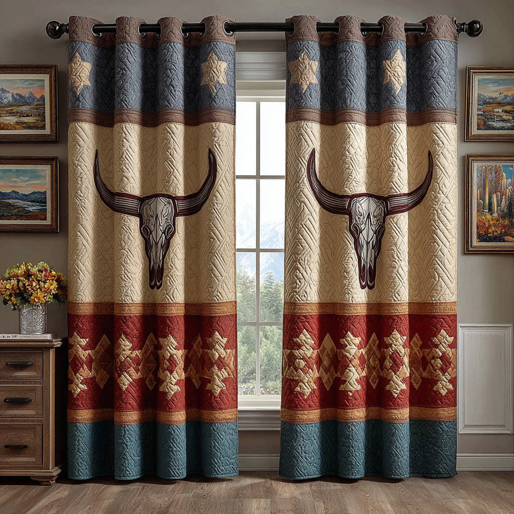 Midnight Ranch Skull Quilted Curtains NCU0DH864